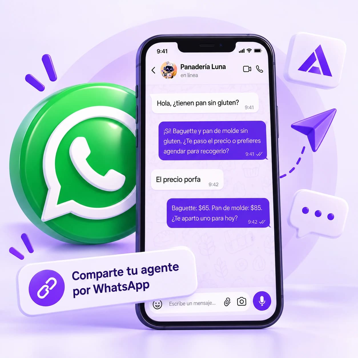 Comparte tu agente por WhatsApp